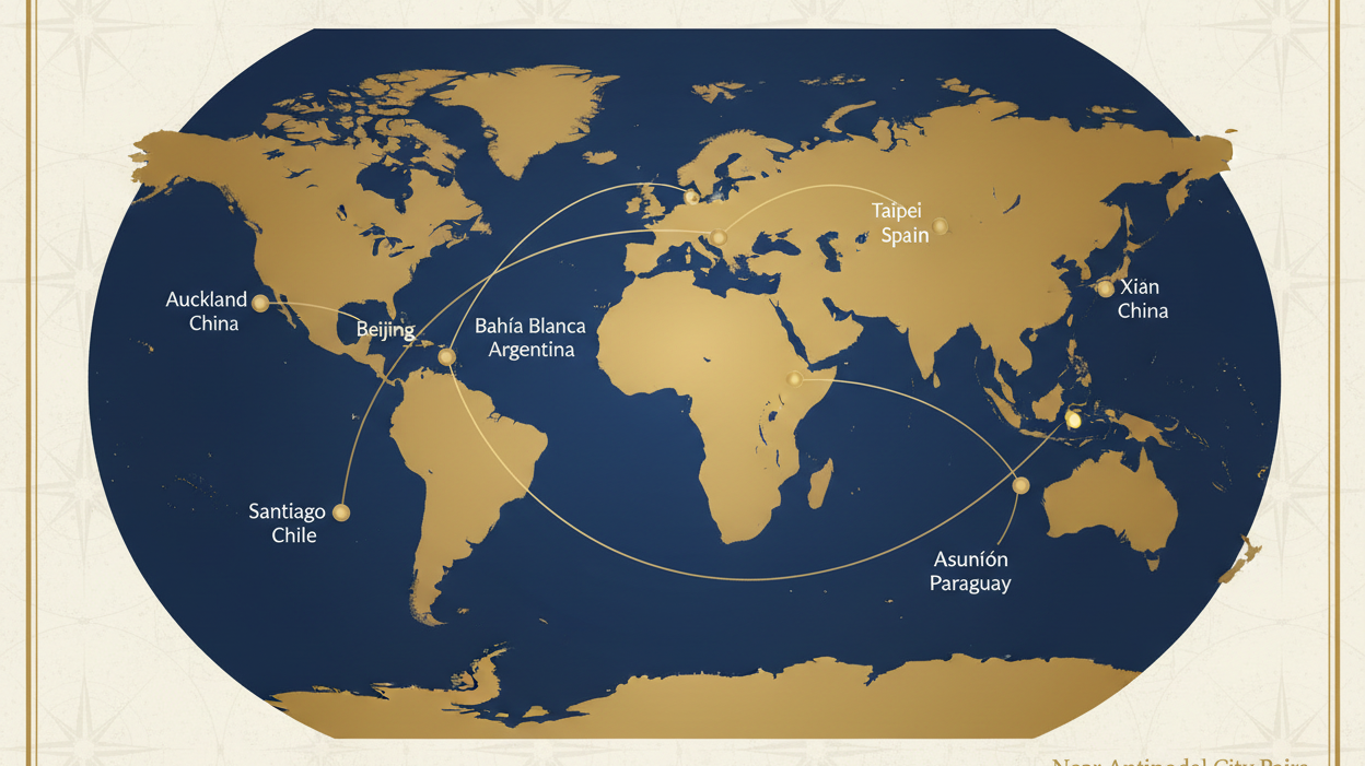 The Closest Near-Antipode City Pairs in the World