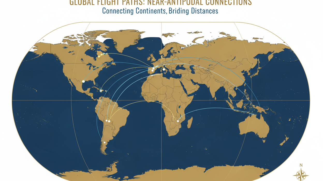 The Longest Flight Paths on Earth: Near-Antipodal Air Routes