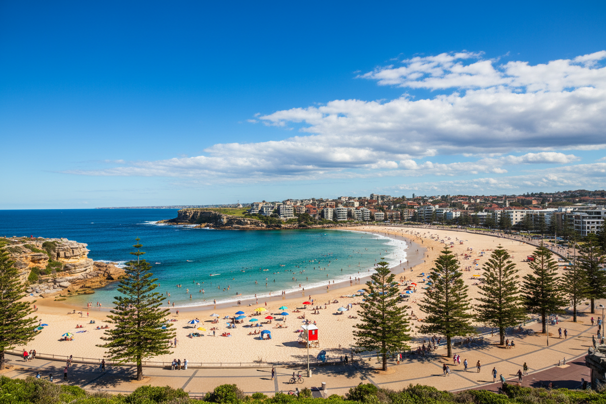 do a photo realistic image of bondi beach area