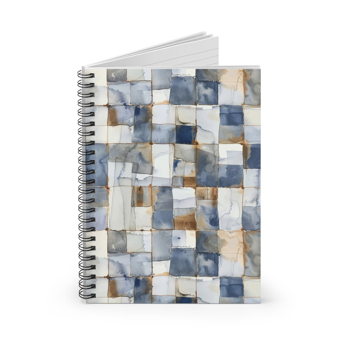 ANTIPODE Spiral Notebook — Watercolor Tile Grid Pattern, Mosaic Wash S ...