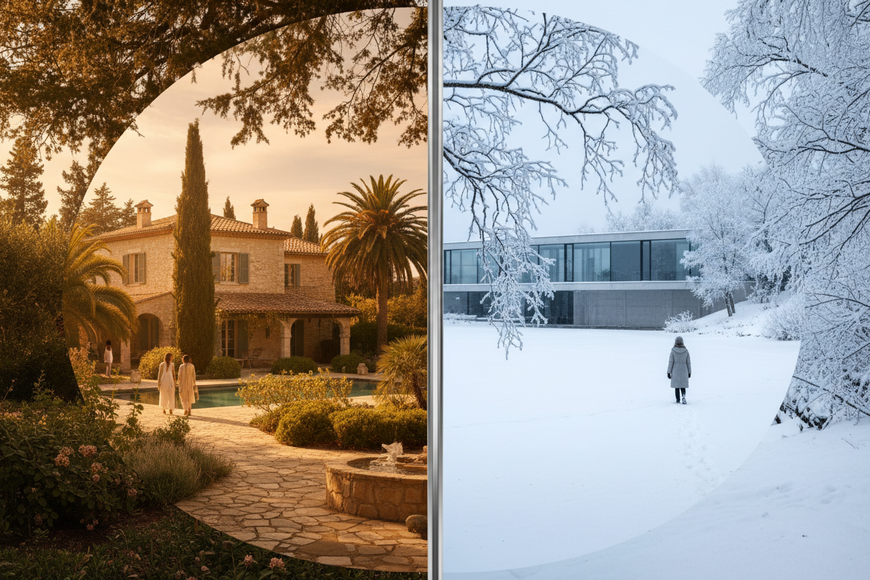 nothing coffee related. Maybe use some kind of stylish photots showing different hemispheres