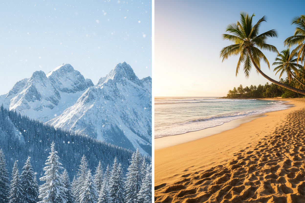 try again. and maybe use a cold climate one side and warm on the other. the aesthetic was good in the last one but just not the images